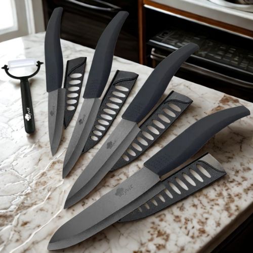 Couteau céramique | Lame noire - Ens. Classique - Spatule&Mandoline