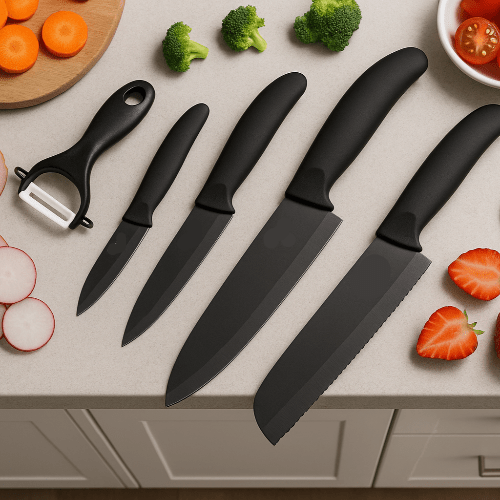 Couteau céramique | Lame noire - Ens. Artisan - Spatule&Mandoline