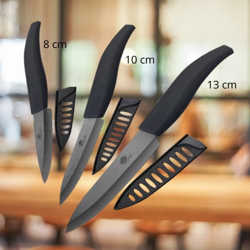 Couteau céramique | Lame noire - Ensemble Essentiel - Spatule&Mandoline