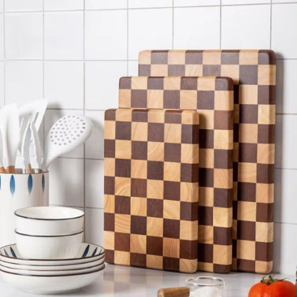 Planche à découper en bois | Bois d'acacia en damier - Spatule&Mandoline